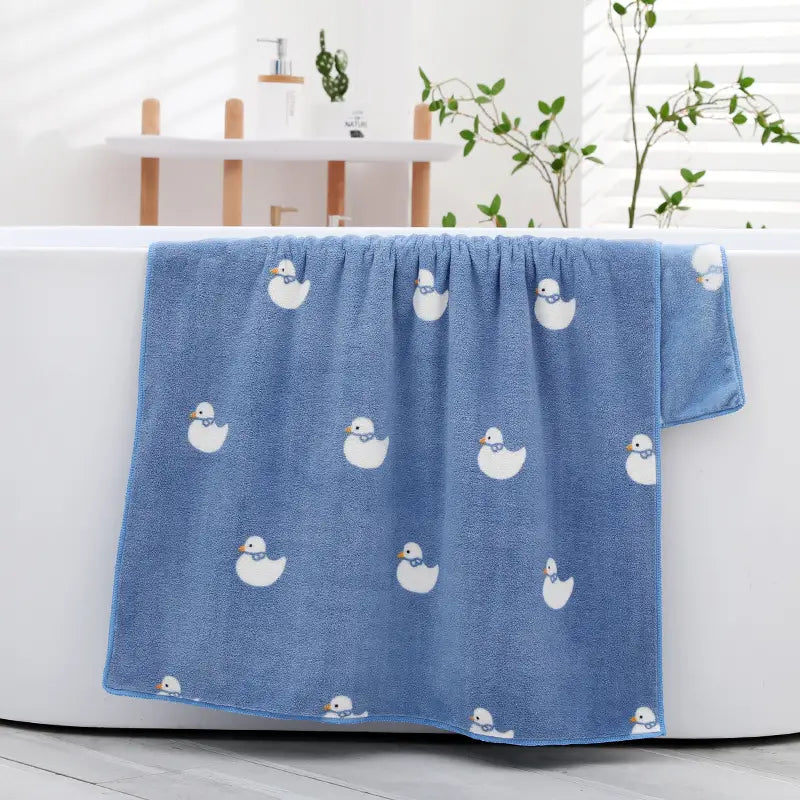 2pcs Cute Cartoon Duck Cotton Bath Towels for Home