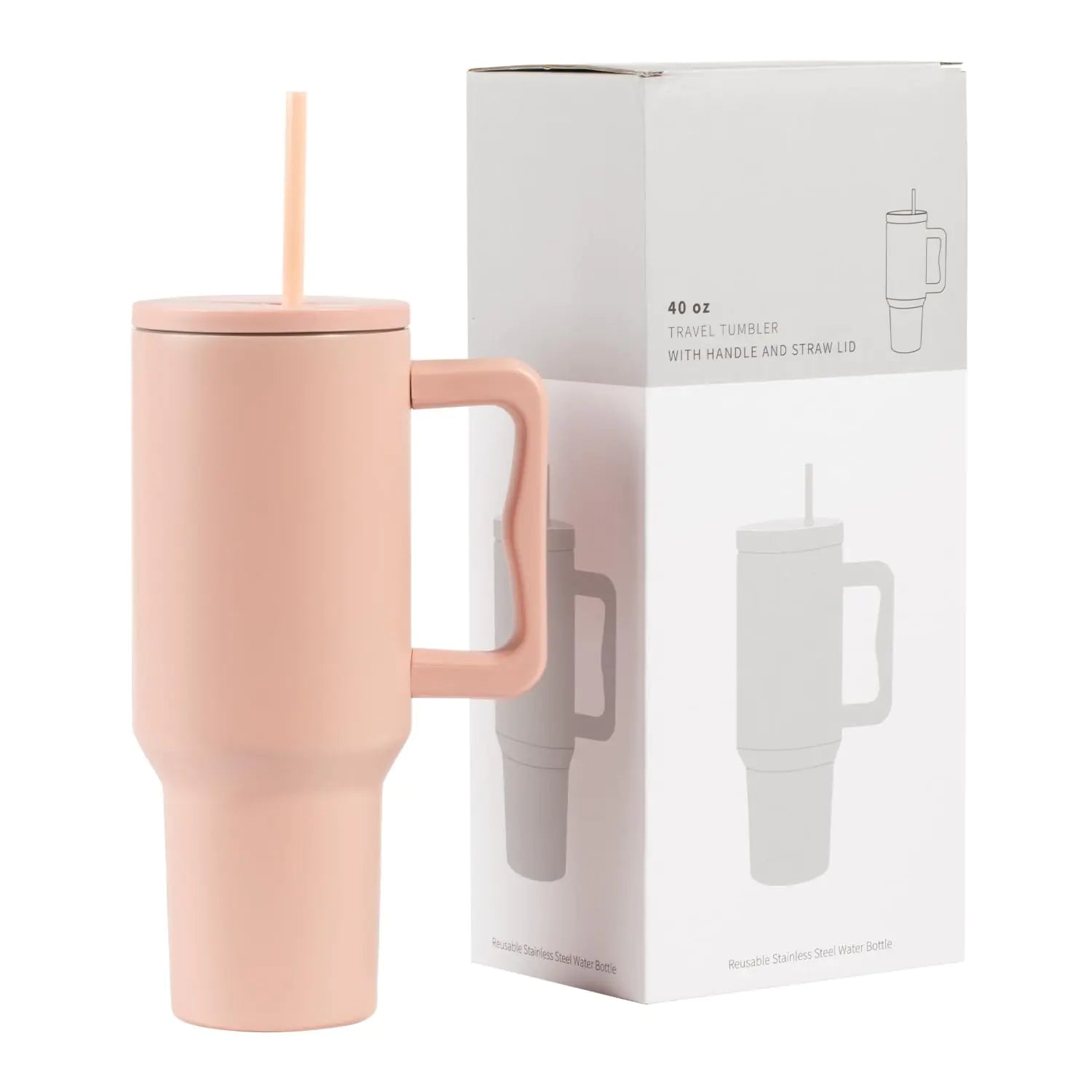 OMNISAFE 40 oz Tumbler with Handle Reusable Insulated Cup