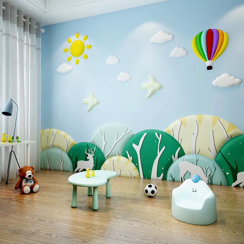 Forest-Themed Soft Wall Padding for Kids' Rooms