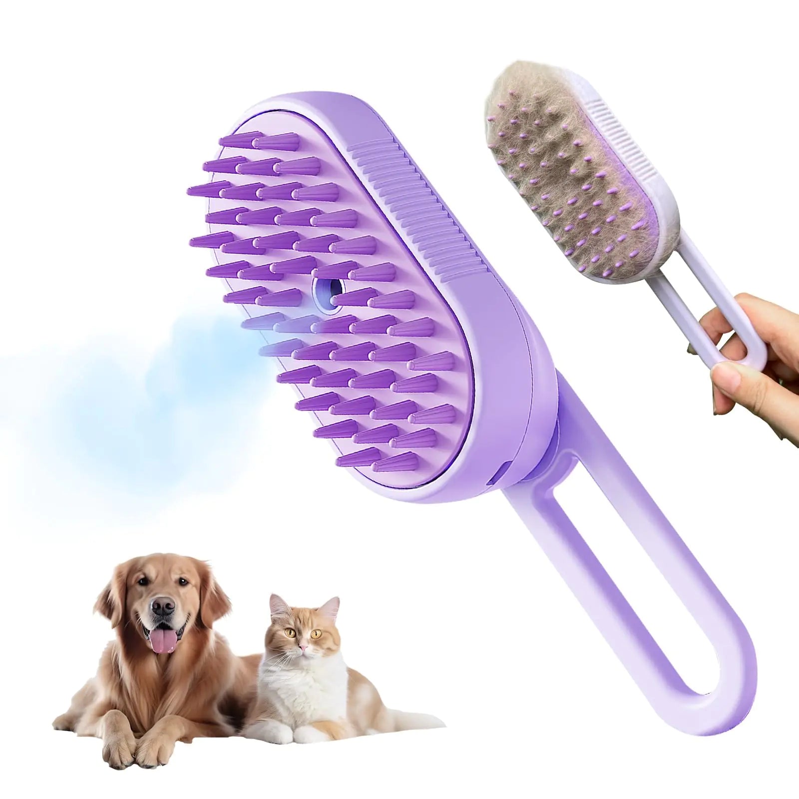 GooCare New 3-in-1 Cat Steam Brush With Enhanced Spray Long Comb