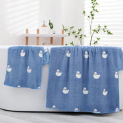 2pcs Cute Cartoon Duck Cotton Bath Towels for Home