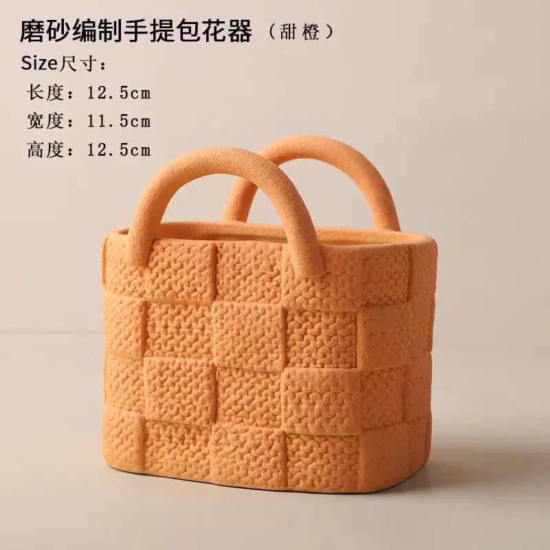 Nordic Morandi Creative Ceramic Handbag Vase