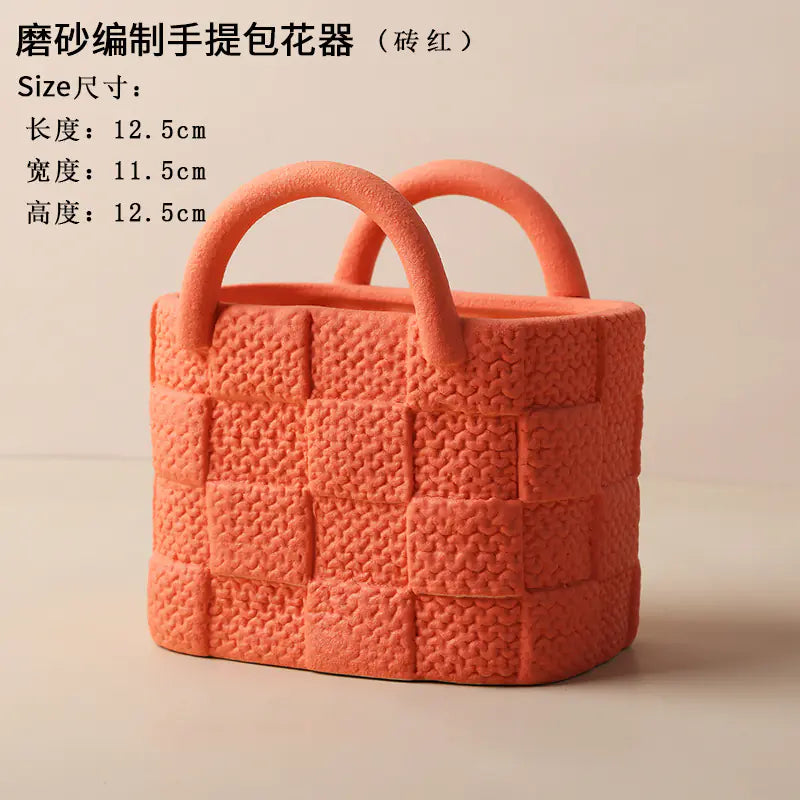 Nordic Morandi Creative Ceramic Handbag Vase