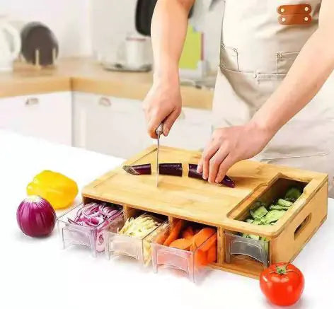 Smart Cutting Board with Storage Boxes