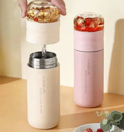 Insulated Tea Infuser Mug with Stainless Steel Design