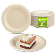 EcoServe 6" Dessert Plates - 50 Pack
