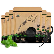 EcoSmile Twin Charcoal Floss Picks - 300 Count