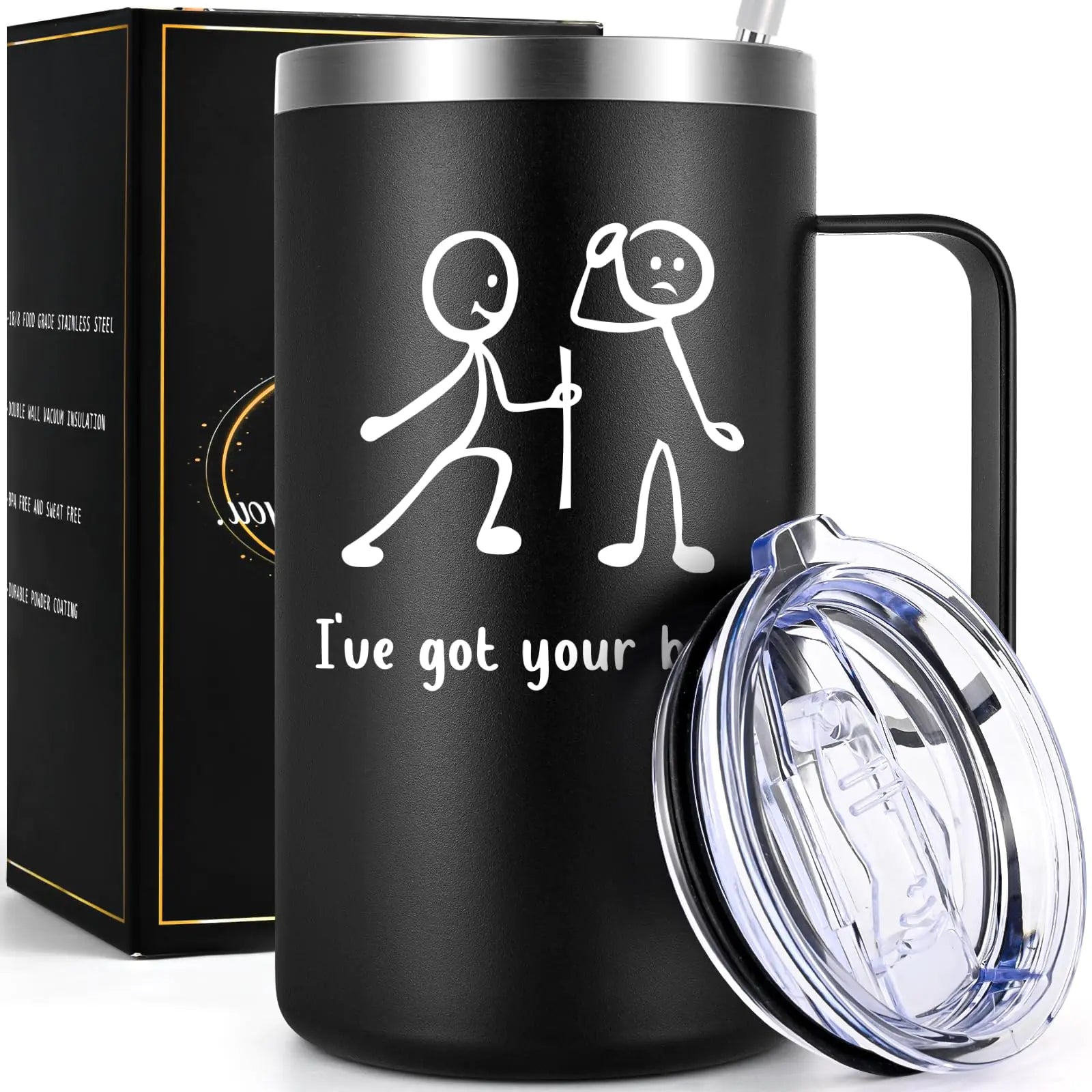 Gtmileo Funny Coffee Mug for Men Women Ive Got Your Back 20oz Stainless Steel Insulated Coffee Mug Funny Coffee Mugs Adult Humor Christmas Gifts for Men Women Husband Gifts for Male Coworkers