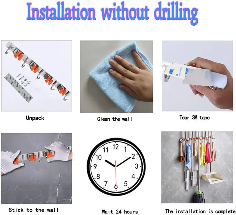 Wall Mounted Broom & Mop Holder