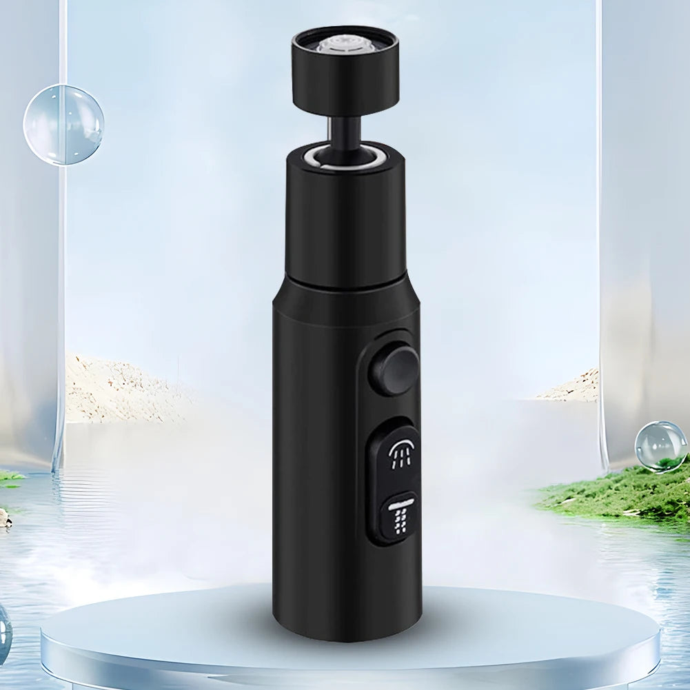  Detailed view of the splash-proof nozzle preventing water splashes.
