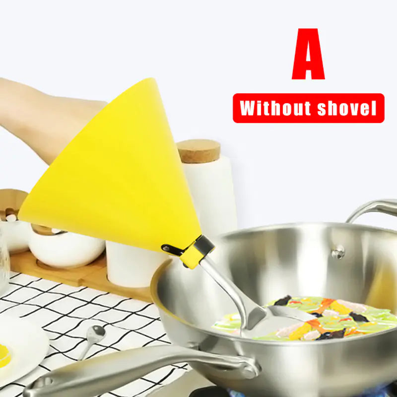  Compact, foldable oil splash guard designed for easy storage in small kitchen spaces.
