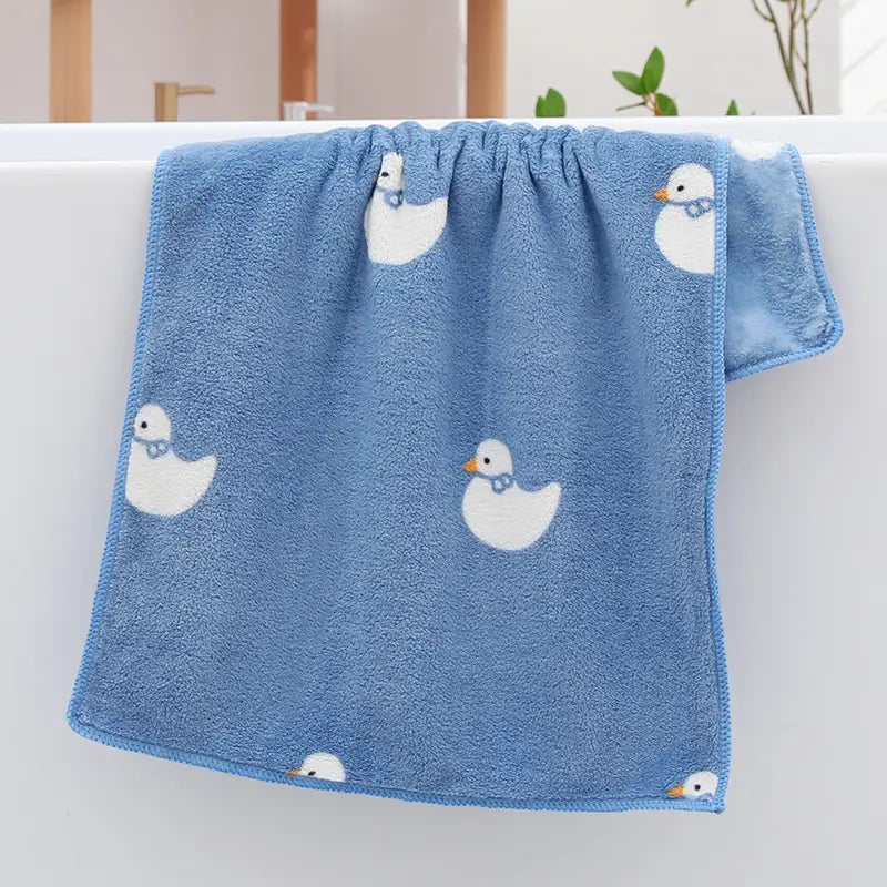 2pcs Cute Cartoon Duck Cotton Bath Towels for Home
