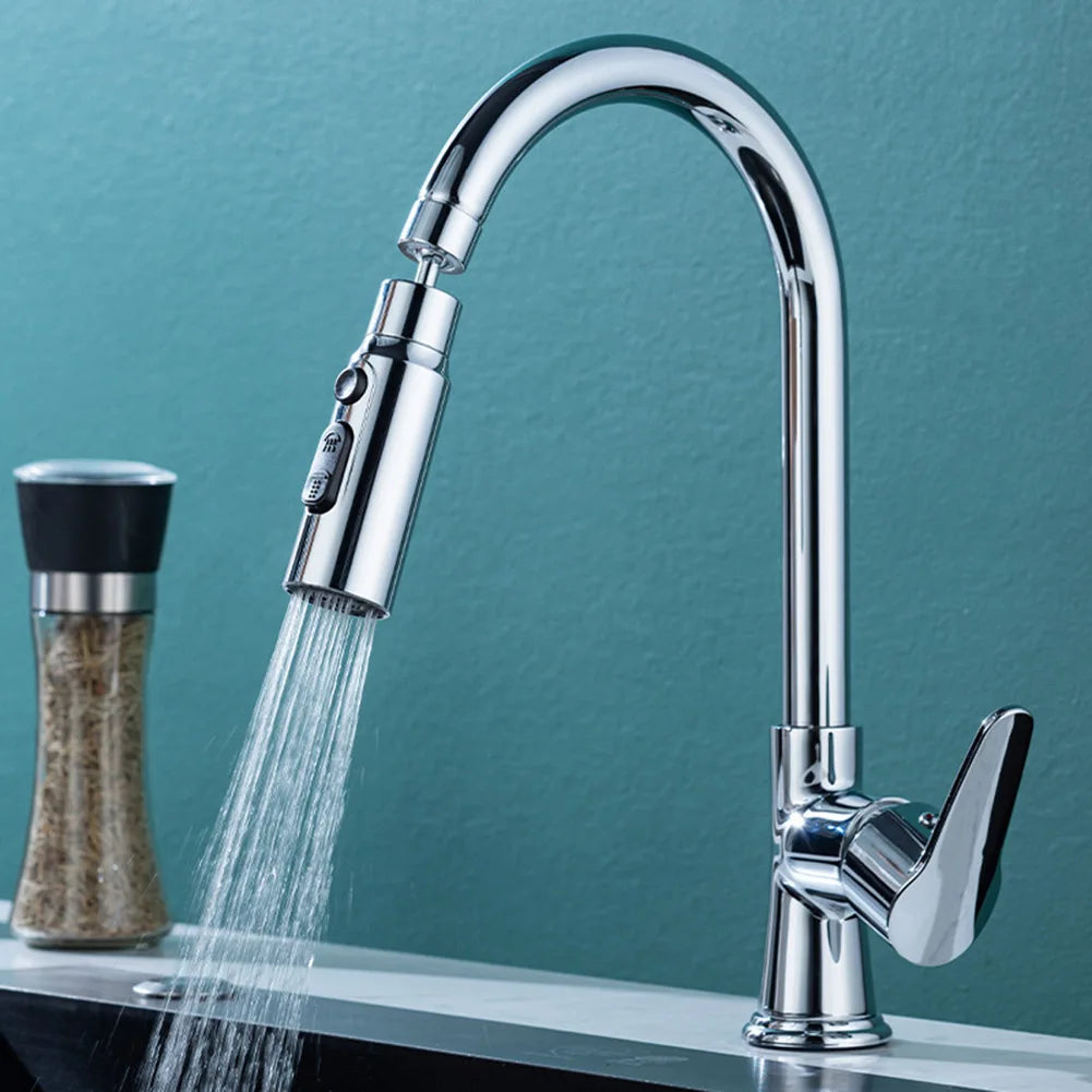  Step-by-step image showing how to install the faucet extender.
