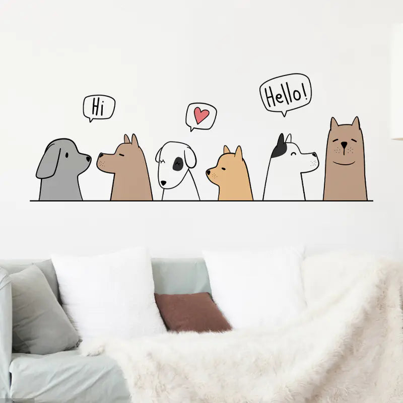 Cute Puppies Wall Stickers for Kids' Room Decoration
