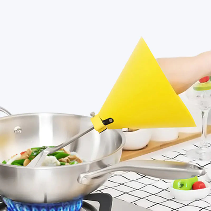Close-up of ergonomic handle design for easy grip and comfortable use during cooking.
