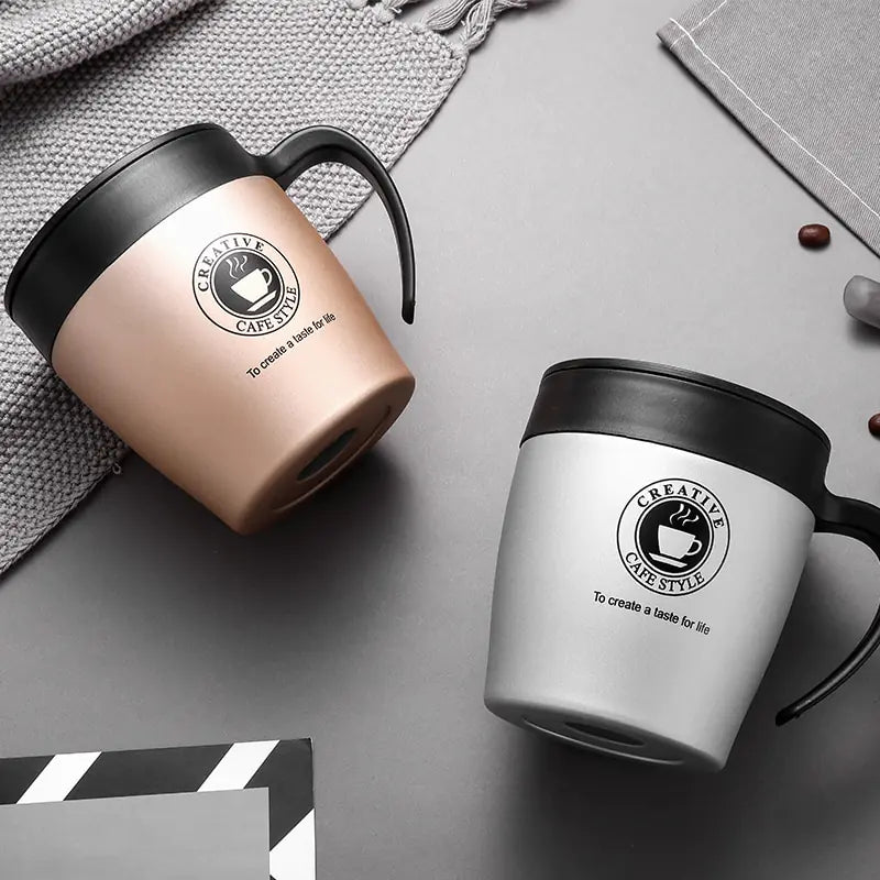 Stainless Steel Insulated Coffee Mug with Handle