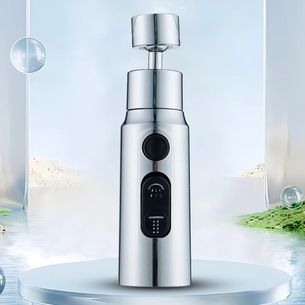  A person using the 360° Rotatable Faucet Extender in the kitchen to wash dishes.
