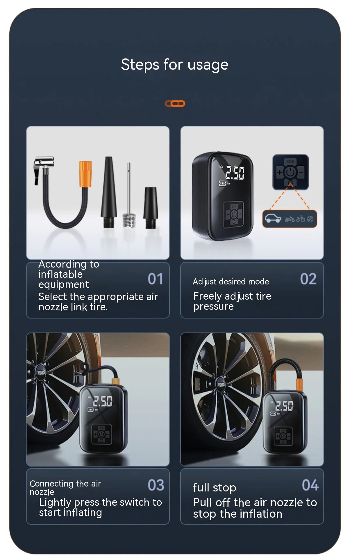 Portable Air Compressor Tire Inflator