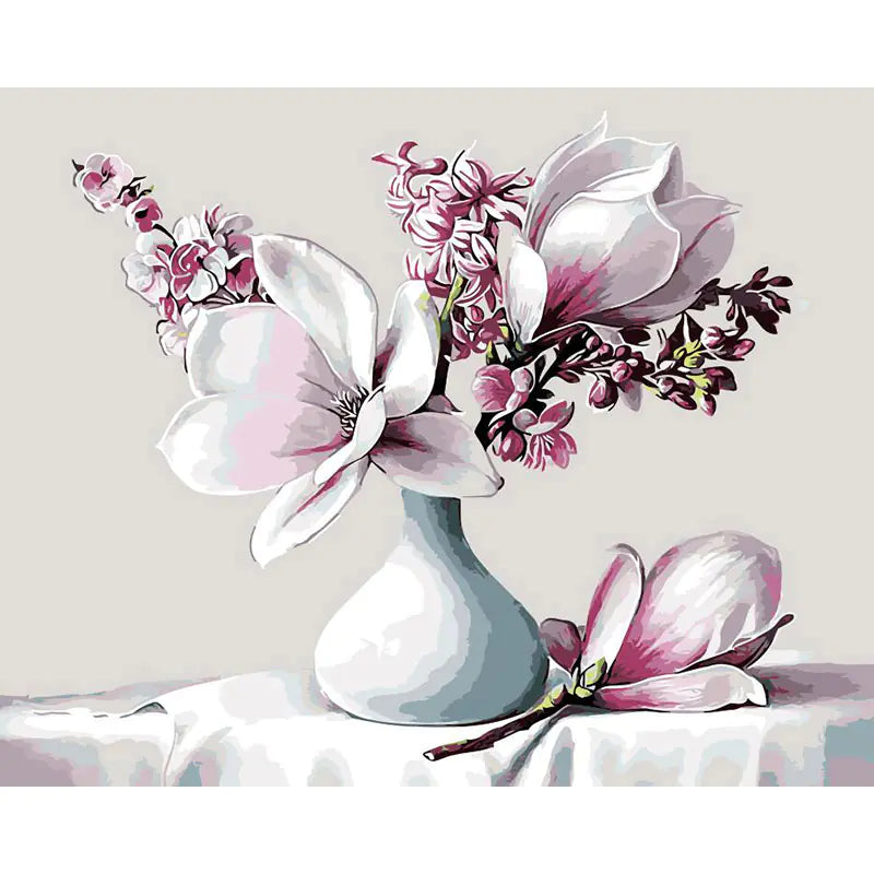Vase with Fresh Flowers - Oil Painting Decor