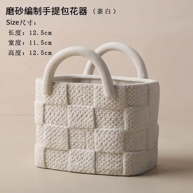 Nordic Morandi Creative Ceramic Handbag Vase