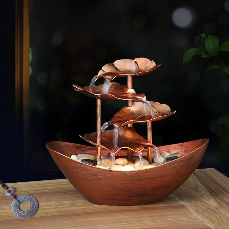 Creative Lotus Fountain LED Night Light for Home Decor