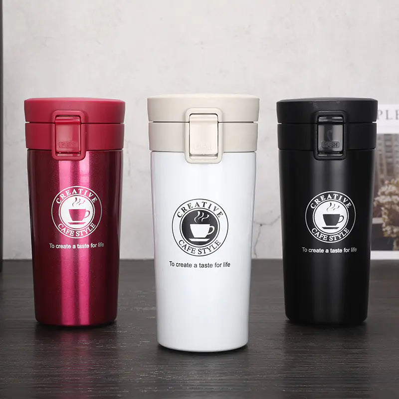 Stainless Steel Insulated Coffee Mug with Custom Design