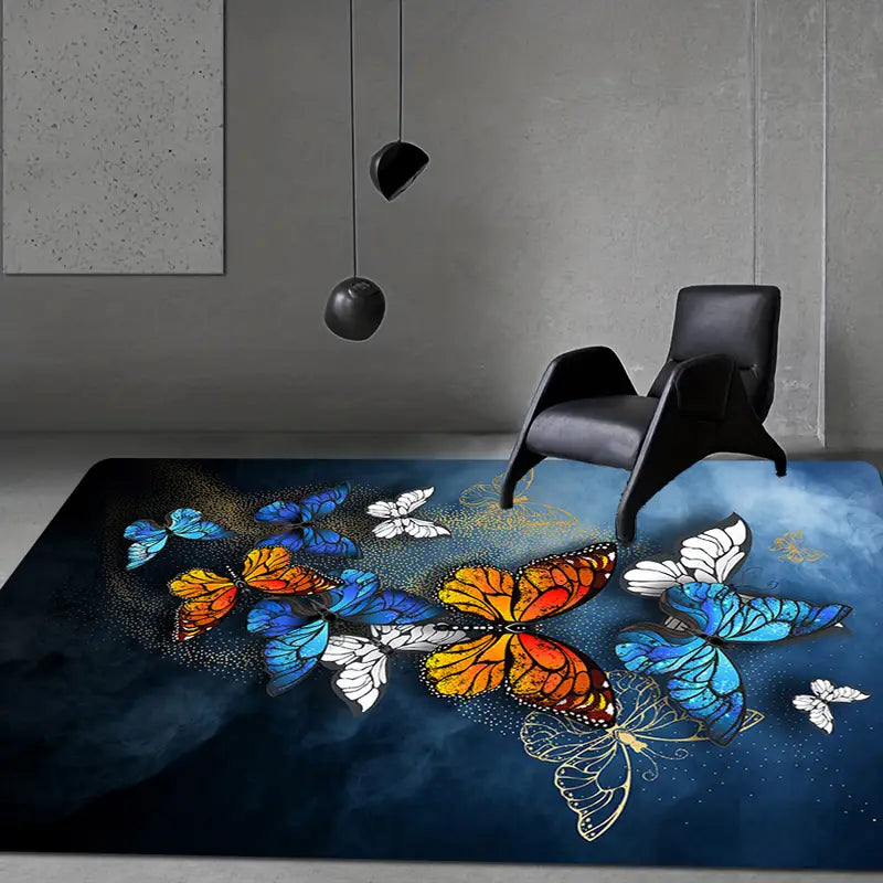 Non-Slip Butterfly Print Rug –