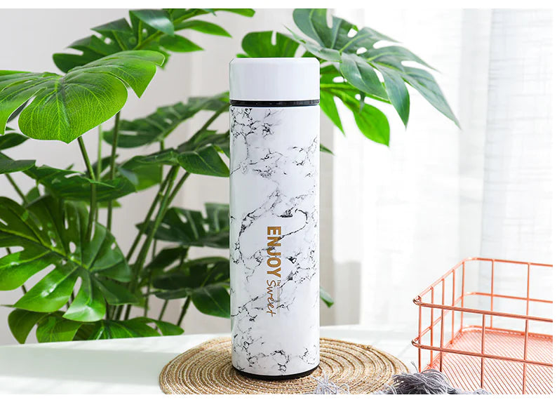Marble Insulated Water Bottle and Cup