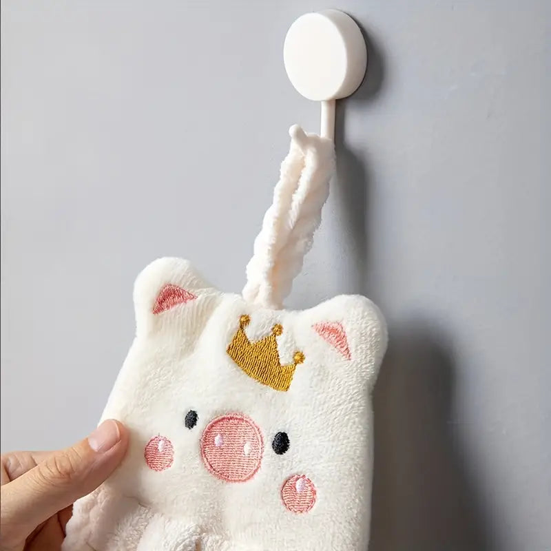Cartoon Piggy Fingertip Towel - Soft Microfiber Hand Towel