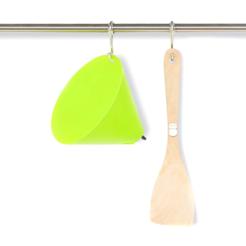 Kitchen splash guard in action, preventing oil splashes while frying food.
