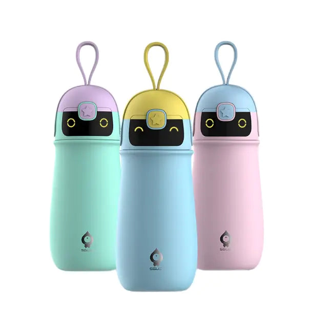 Smart Insulated Kids Water Bottle with Straw and Temp Alert