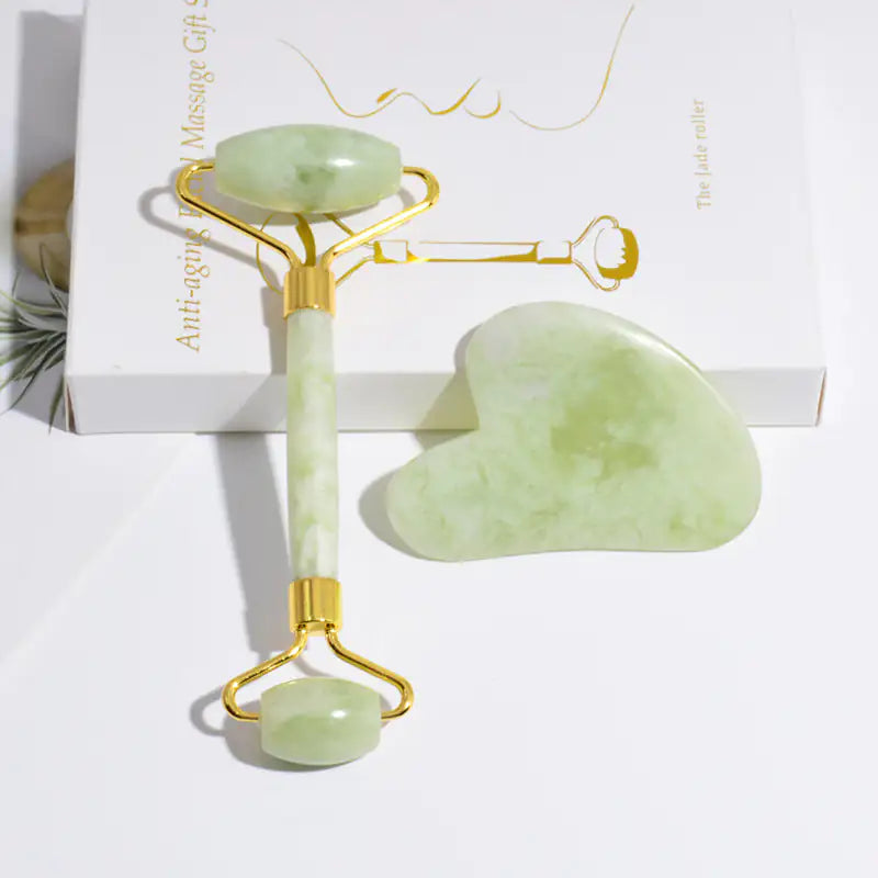 Jade Face Roller & Gua Sha Set