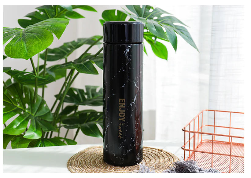 Marble Insulated Water Bottle and Cup