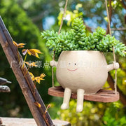 Swing Face Planter Pot for Garden or Windowsill Decor