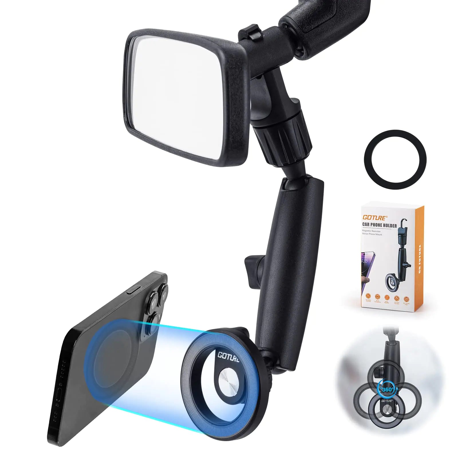 Goture Phone Mount for Car Rear View Mirror Phone Holder