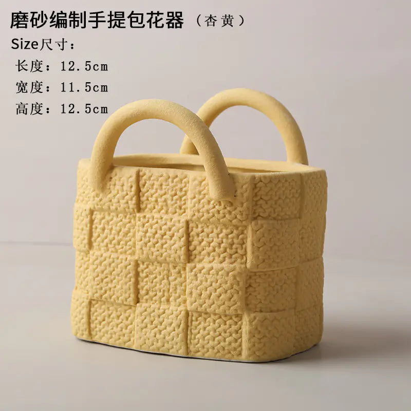 Nordic Morandi Creative Ceramic Handbag Vase