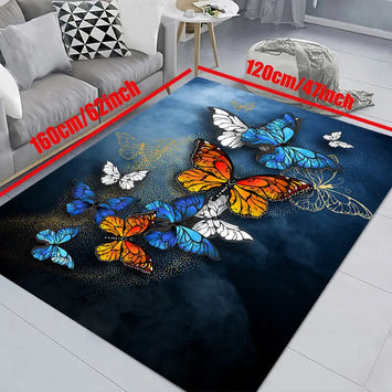 Non-Slip Butterfly Print Rug –