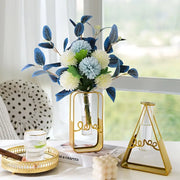 Nordic Metal and Glass Flower Vase for Home Decor