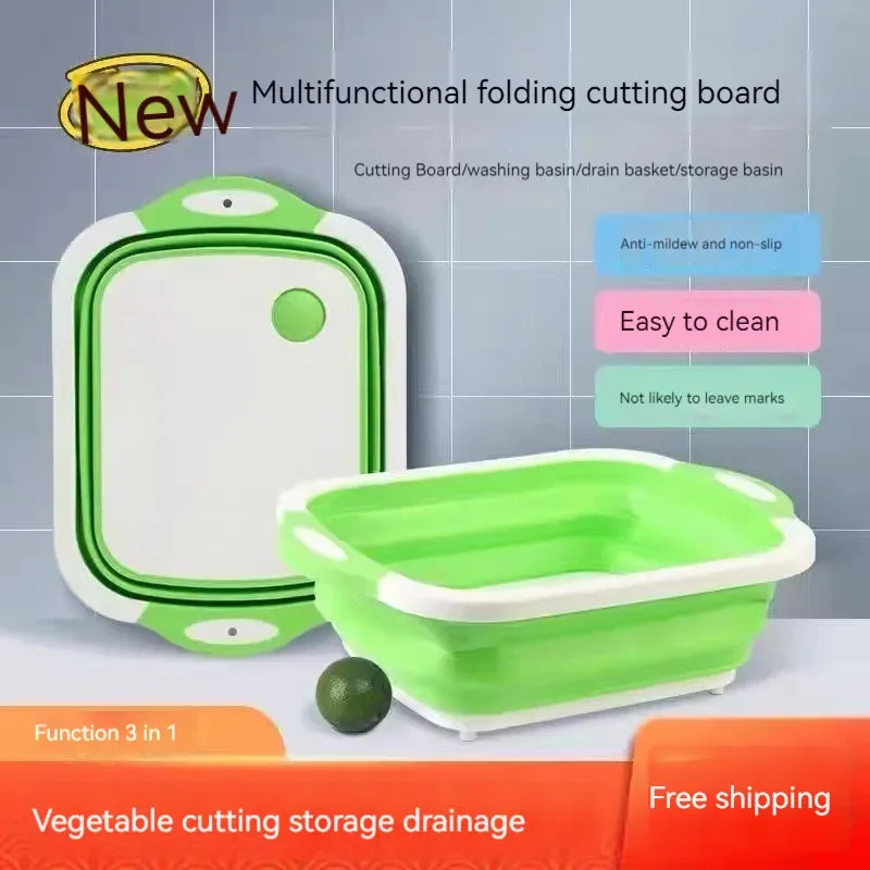 Foldable Cutting Board + Strainer (2-in-1)