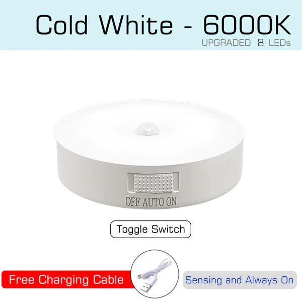 Motion Sensor Night Light – USB Rechargeable LED