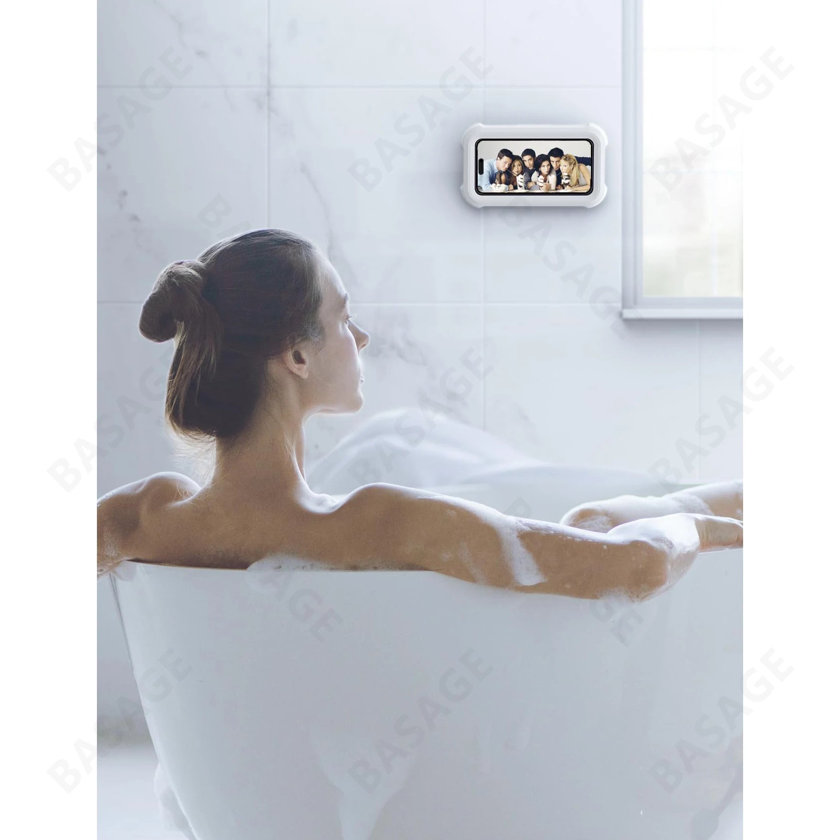 Waterproof Shower Phone Holder – 480° Rotating Wall Mount