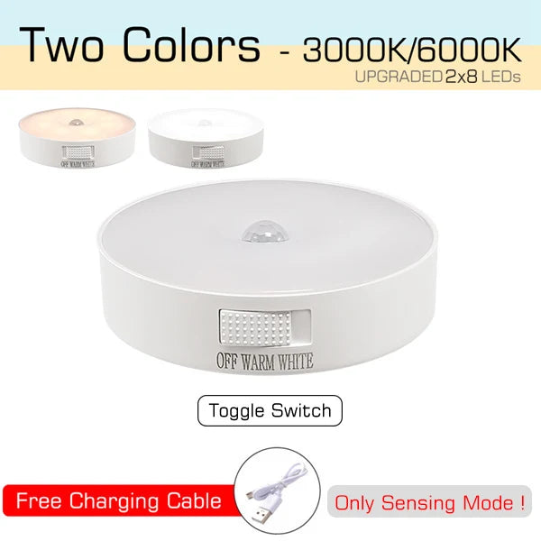 Motion Sensor Night Light – USB Rechargeable LED