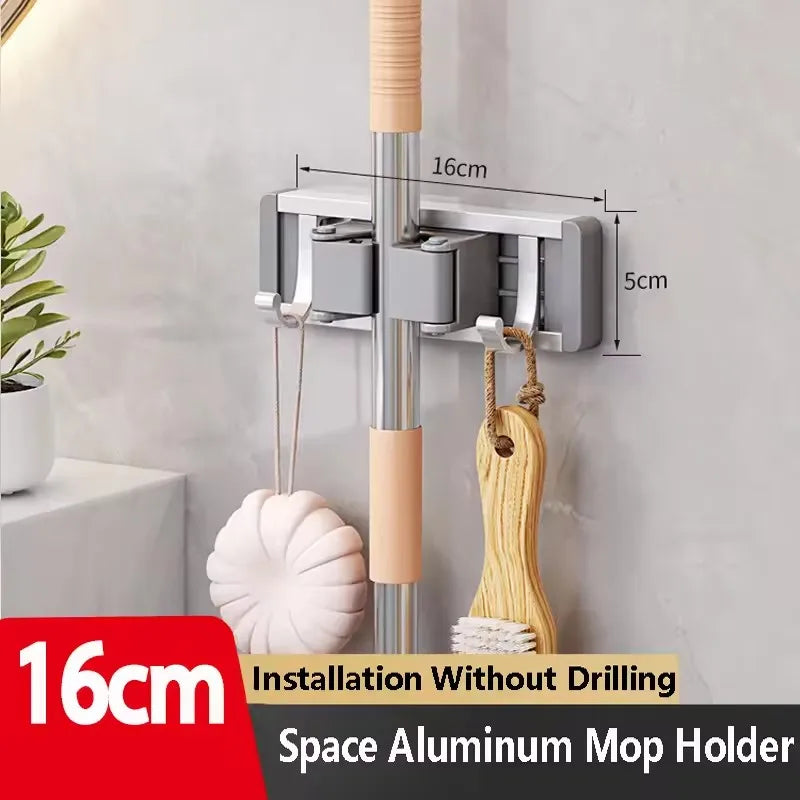 Wall Mounted Mop/Broom Holder Organizer Rack