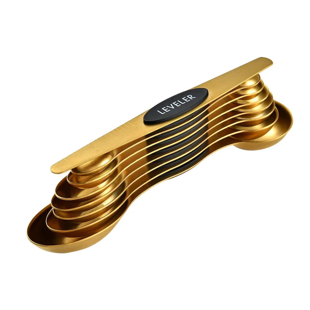 Magnetic Measuring Spoons Set (Stainless Steel)