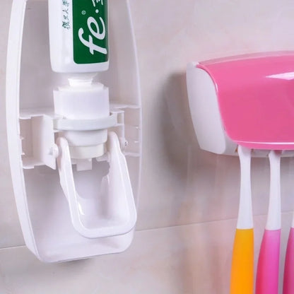 Automatic Toothpaste Dispenser + Toothbrush Holder (Wall Mounted)