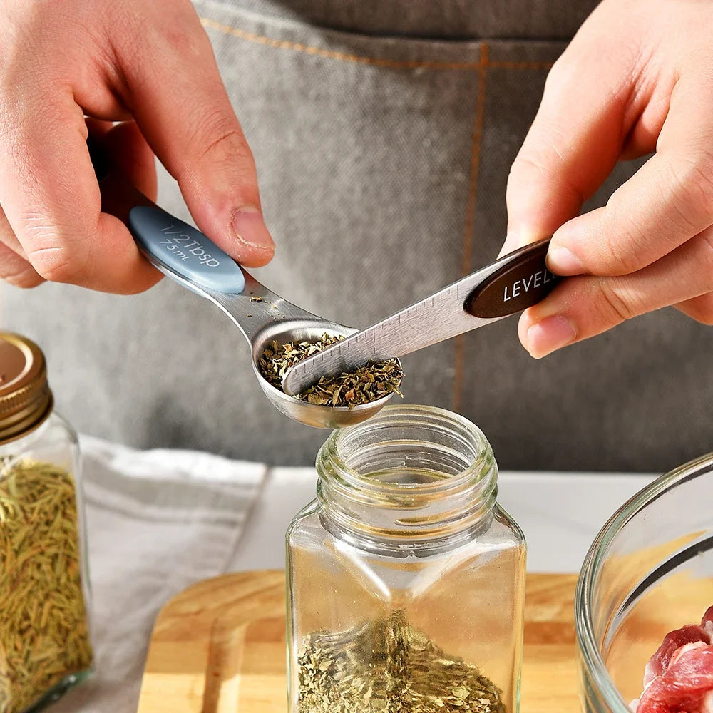 Magnetic Measuring Spoons Set (Stainless Steel)