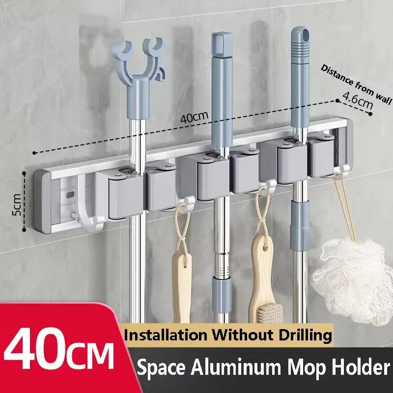 Wall Mounted Mop/Broom Holder Organizer Rack