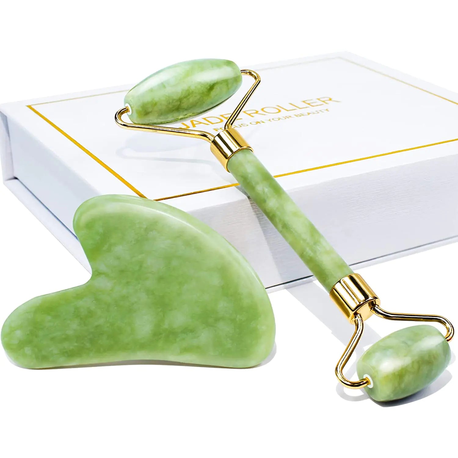 Jade Face Roller & Gua Sha Set