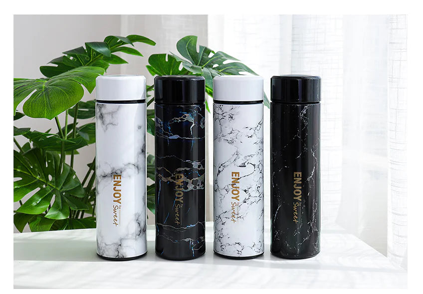 Marble Insulated Water Bottle and Cup