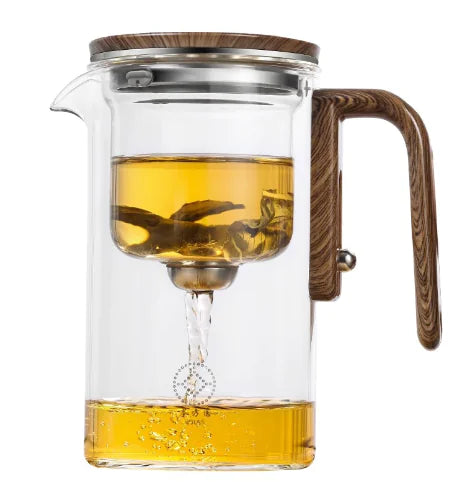 All-Glass Heat-Resistant Teapot with Filter (One Set)